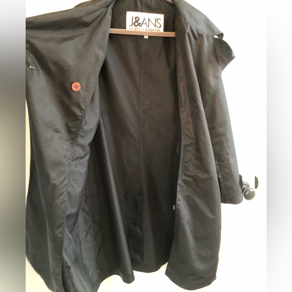 J&ans Dolce & Gabbana wide collar double breasted black trench rain nylon coat M - Picture 8 of 8